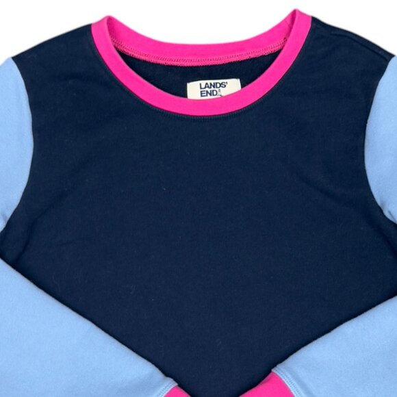 Women's‎ LANDS' END "Serious Sweats" Colorblock Pullover Sweatshirt- Size S - Picture 3 of 10